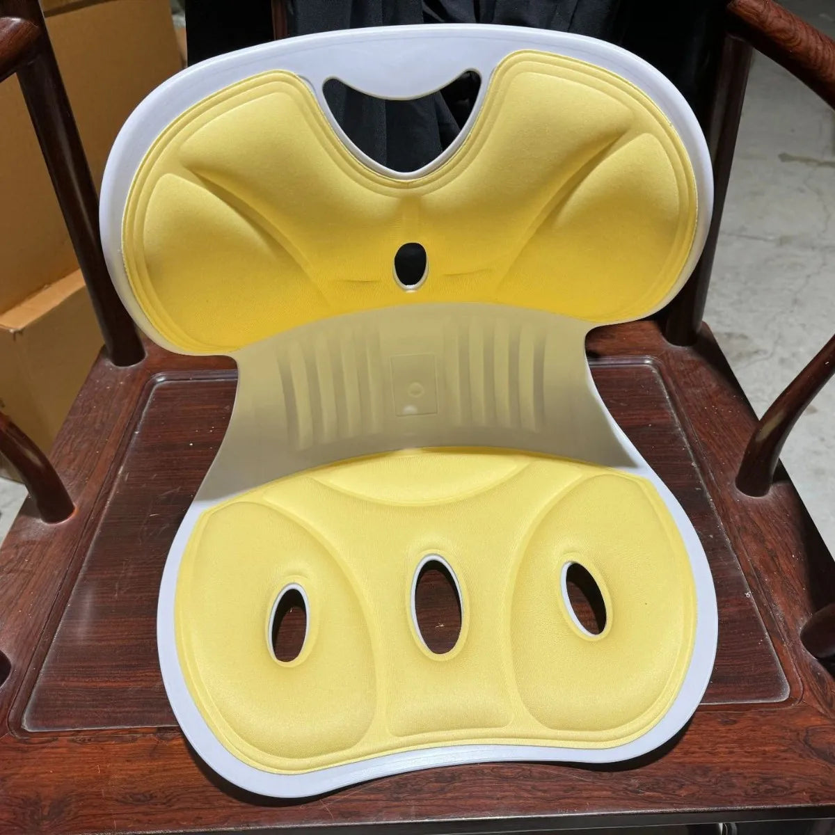 1 Stück ergonomisches Lendenwirbelstützkissen, Anti-Ermüdungs-Rückenkissen, atmungsaktiv mit waschbarem Nylonbezug, vielseitig einsetzbar