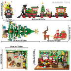 HUIQIBAO Weihnachten 24-Tage-Countdown-Kalender Baum Weihnachtsmann Zug Modell Baustein DIY Ziegel Spielzeug für Kinder Erwachsene Geschenk
