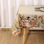 Vintage-Weihnachtstischdecke, Weihnachtsmann, Schneemann, Tischdecke, Weihnachtsdekoration für Zuhause, 2025, Weihnachtsgeschenke, Navidad Noel, Neujahr 2026