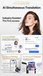 AI-Übersetzungskopfhörer AOC Ohrclip-Ohrhörer OWS Bluetooth Smart LCD-Bildschirm-Touch-Kopfhörer Gaming Wireless Sport Headset 3521