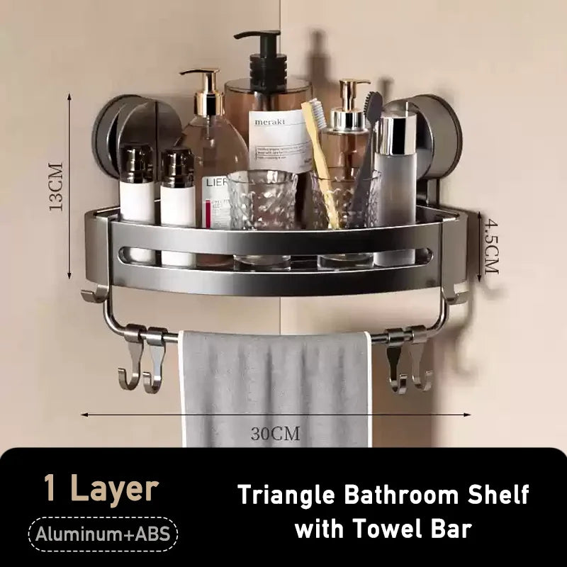 Badezimmer-Ecklagerregal, Saugnapf, Halterung an der Wand, Dusch-Caddy-Box, abnehmbares Badezimmer, Küche, Toilette, Organizer-Rack