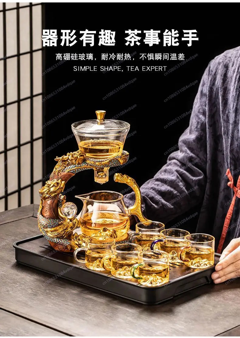 Neues automatisches Teeservice aus Glas, faule Teekanne für den Haushalt, Kung-Fu-Teetasse, Artefakt zum Aufbrühen von Bürotees