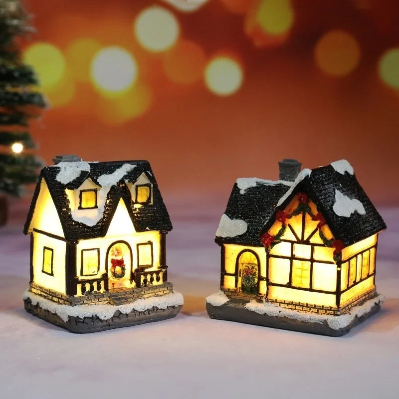 Weihnachten Neue Weihnachtsdekorationen Harz Kleines Haus Mikrolandschaft Harzhaus Kleine Ornamente Weihnachtsgeschenke