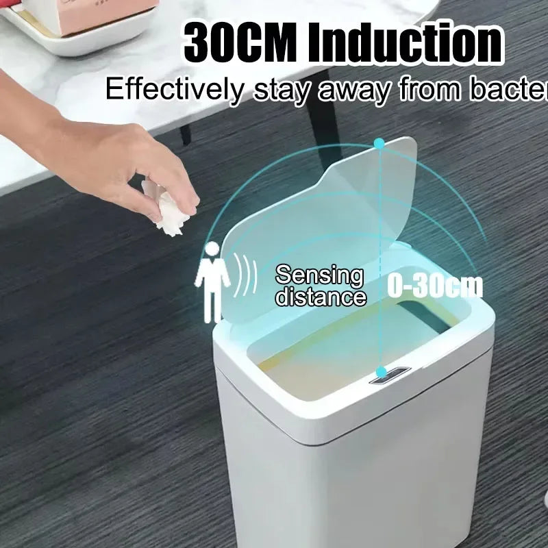 15L Smart Sensor Mülleimer Mülleimer Wasserdicht Touchless Automatischer Mülleimer Papierkorb für Küche Toilette Schlafzimmer