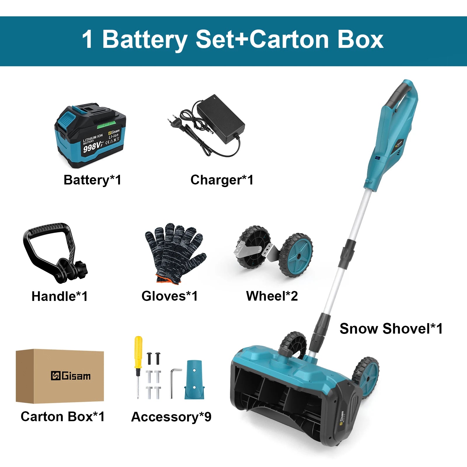 G perfil 13 Zoll bürstenloser elektrischer Schneepflug Schneekehrmaschine Akku-Sauberes Straßenhof-Elektrowerkzeug für Makita 18 V Akku-Pin