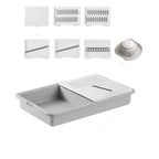 Vielseitiger manueller Gemüseschneider, Schäler, Werkzeug mit Ablagefach, Küchenhelfer, effizienter tragbarer Karottenzerkleinerer