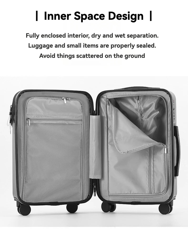 Hartschalen-Koffer mit USB-Ladeanschluss & Frontöffnung – 20"/22"/24"/26"