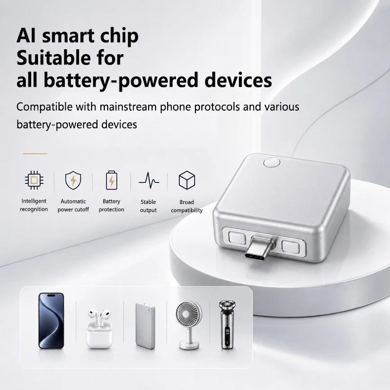 KUWAJIA KH-51 USB-C Ladeadapter 35W - Automatische Abschaltung, Ueberladesch utz, CE/FCC/RoHS | USB + USB-C | Titan-Silber