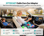OTTOCAST Cabin Care, Drahtloser CarPlay-Adapter Babykamera 1080P HD 150°