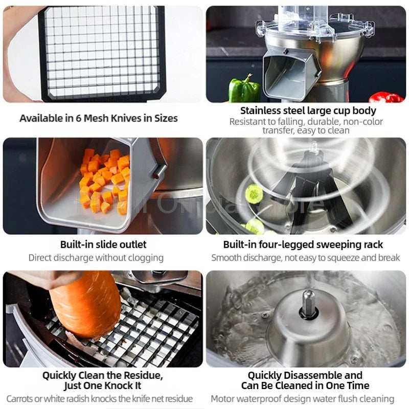 M1 Kommerzieller elektrischer Gemüseschneider, multifunktionale Küchenmaschine, kompakter Schnittlauch, Frühlingszwiebelschneider für Küche, Restaurant, Zuhause