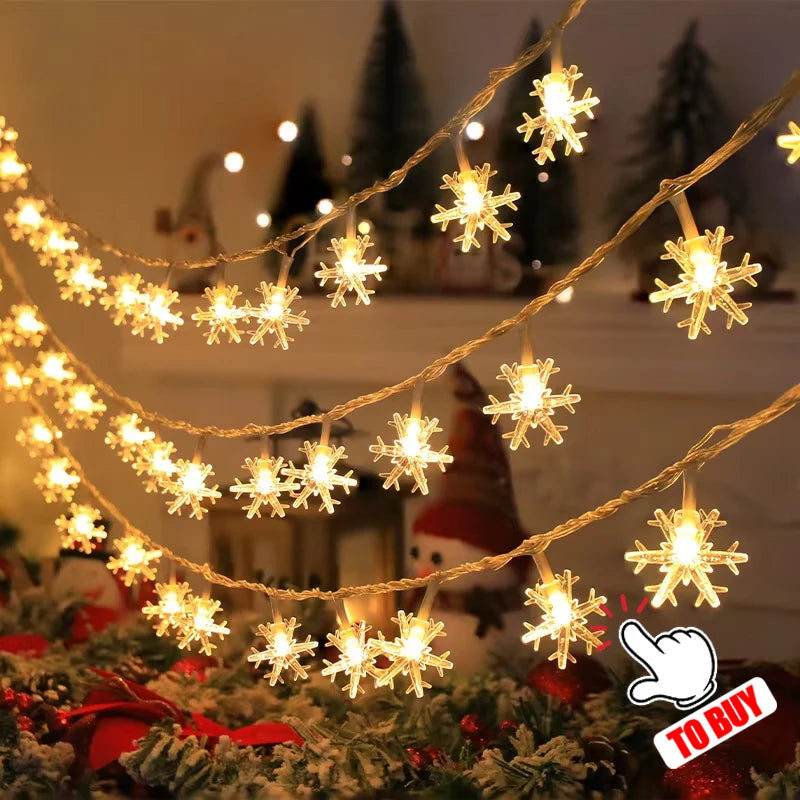 LED-Licht Schneeflocke Weihnachtsmann Fenster Ornamente Dekoration für Zuhause Weihnachten Navidad Neujahr Weihnachten Dekor Fee Lampe Lichterketten