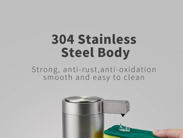 Küchenseifenmaschine, automatischer Sensor, Händedesinfektionsmittel, intelligenter elektrischer Seifenspender für Körperwaschmittel, Edelstahl 304