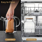 1 l/1,8 l große Kapazität Glas-Teekanne, hochtemperaturbeständiger Wasserkocher für gedämpftes Saft, Obst- und Eistee, Zugang zu Hause und in der Küche