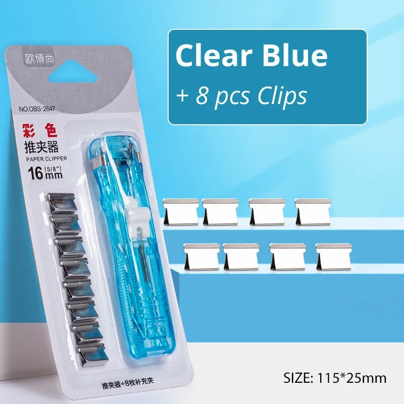 Mini Traceless Wiederverwendbare Hand Klemme Push Hefter Papier Buch Datei Büro Schule Student Binder Bindung Werkzeuge Liefert Zubehör