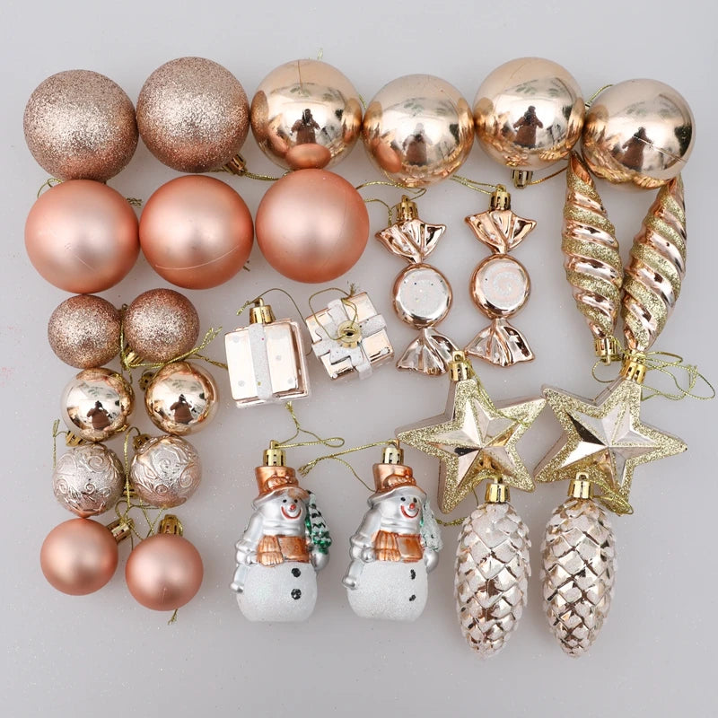 Weihnachts baum kugeln rote Zuckers tange hängende Verzierung große Anhänger setzen Weihnachts dekorationen für zu Hause 2024 Geburts navidad Neujahr