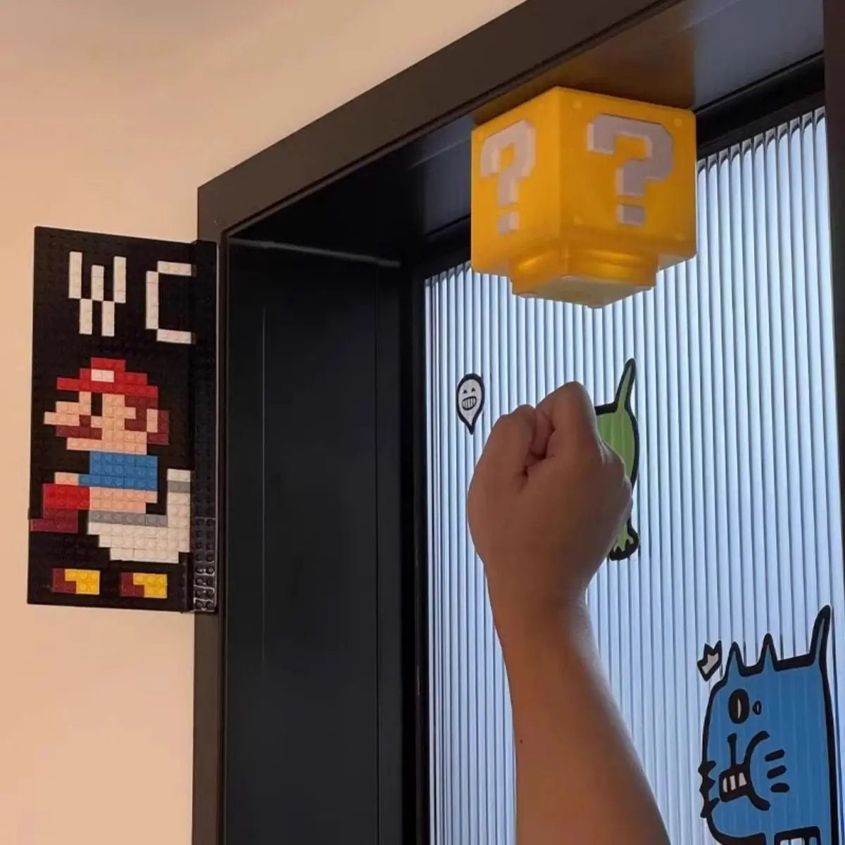 Fragezeichen Würfel, LED Nachtlicht, Mini wiederaufladbar, DIY Montage, Toilette Beschilderung