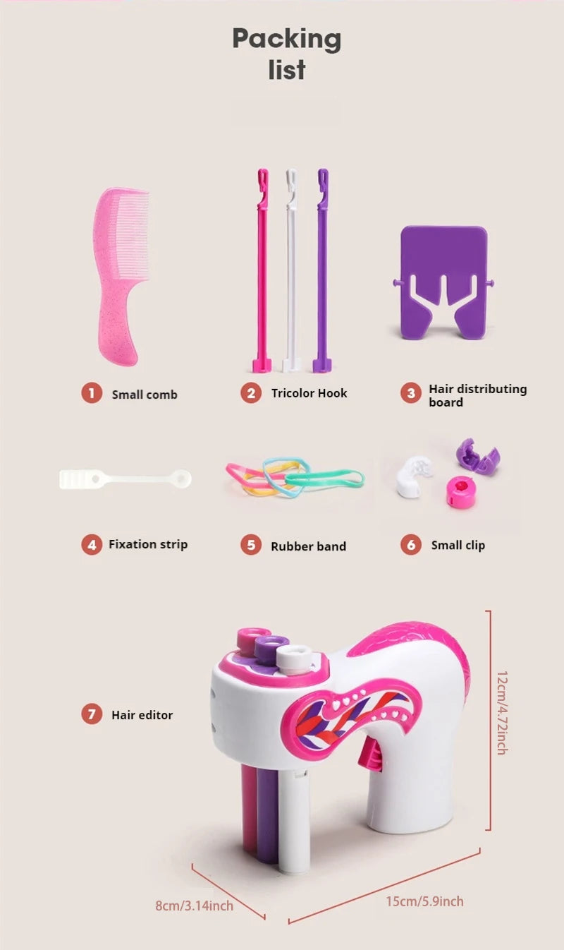 Mini-Dreisträngige geflochtene Haarmachine für Kinder, vollautomatische elektrische geflochtene Haarmachine