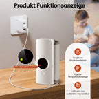 Rbefeuly Tragbarer Flaschenwärmer 6000mAh – USB, 48h Warmhalten, Temperaturkontrolle, Weiß