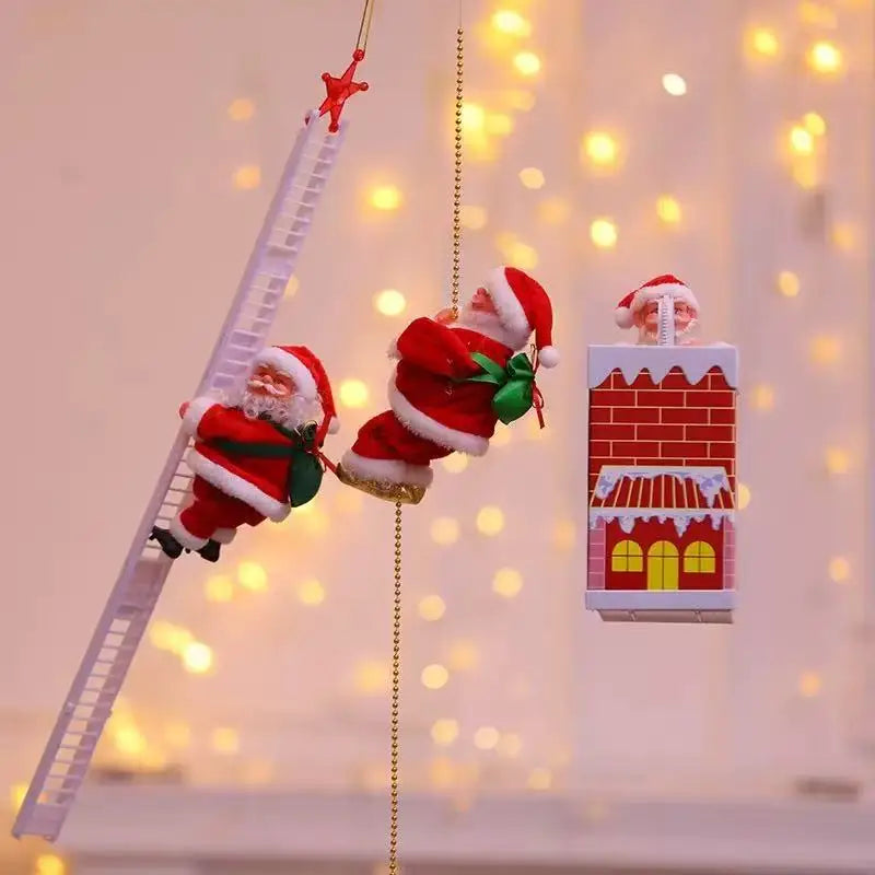 Elektrische Santa Claus Weihnachten Dekoration Klettern Leitern Klettern Perlen Klettern Kamin Weihnachten Geschenk Dekoration Hause Ornament