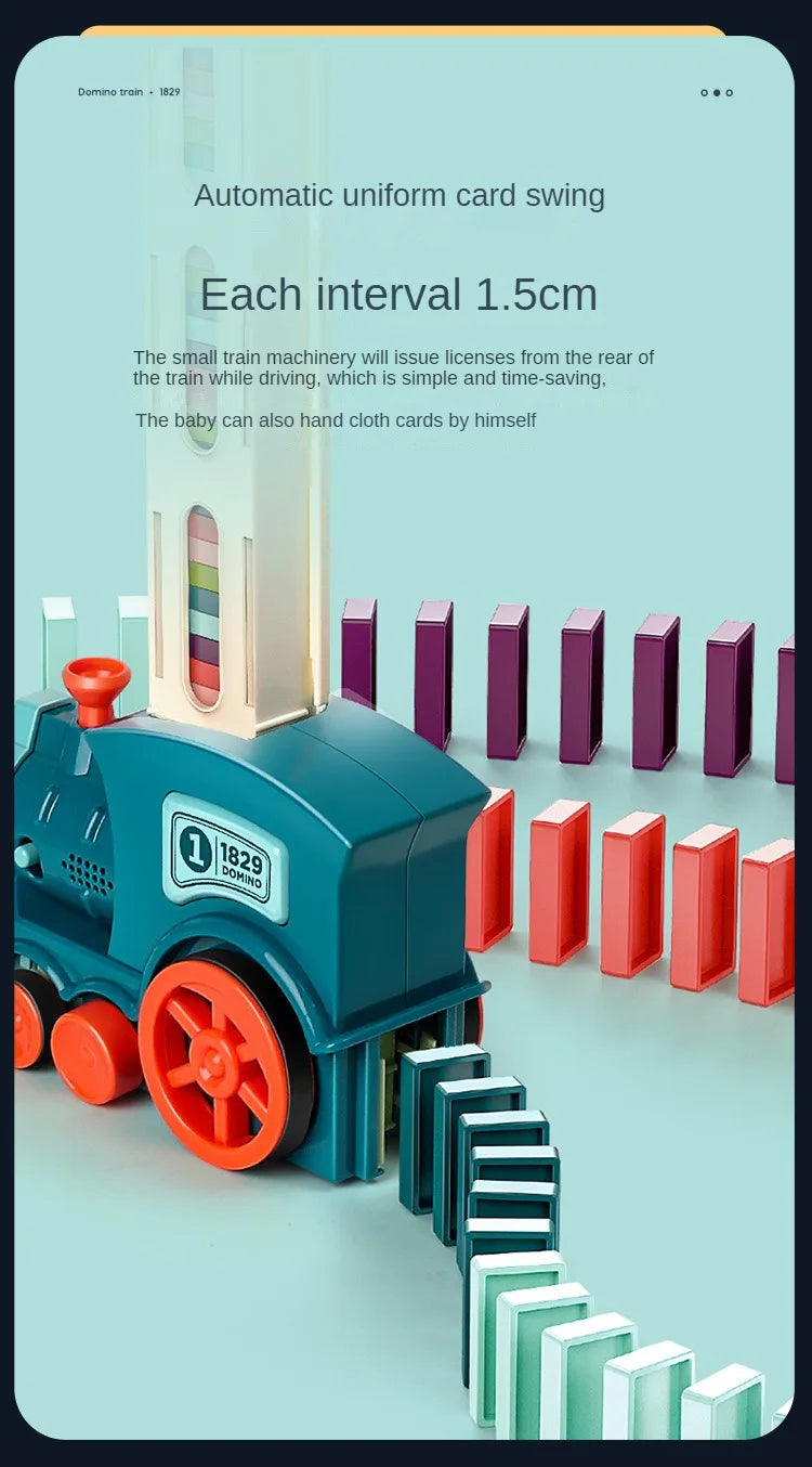 Automatische Verlegung Domino Zug Elektrische Auto Ziegel Blöcke Kits Kreative Spiele Intelligenz Pädagogisches DIY Spielzeug Kinder Geburtstag Geschenk