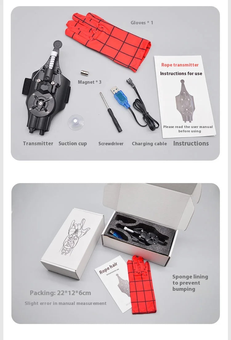 Auf Lager Spinnennetz Shooters Handgelenk Launcher Shooters Cosplay Requisiten Schießen Gerät Spielzeug Spinne Seide Launche Spielzeug