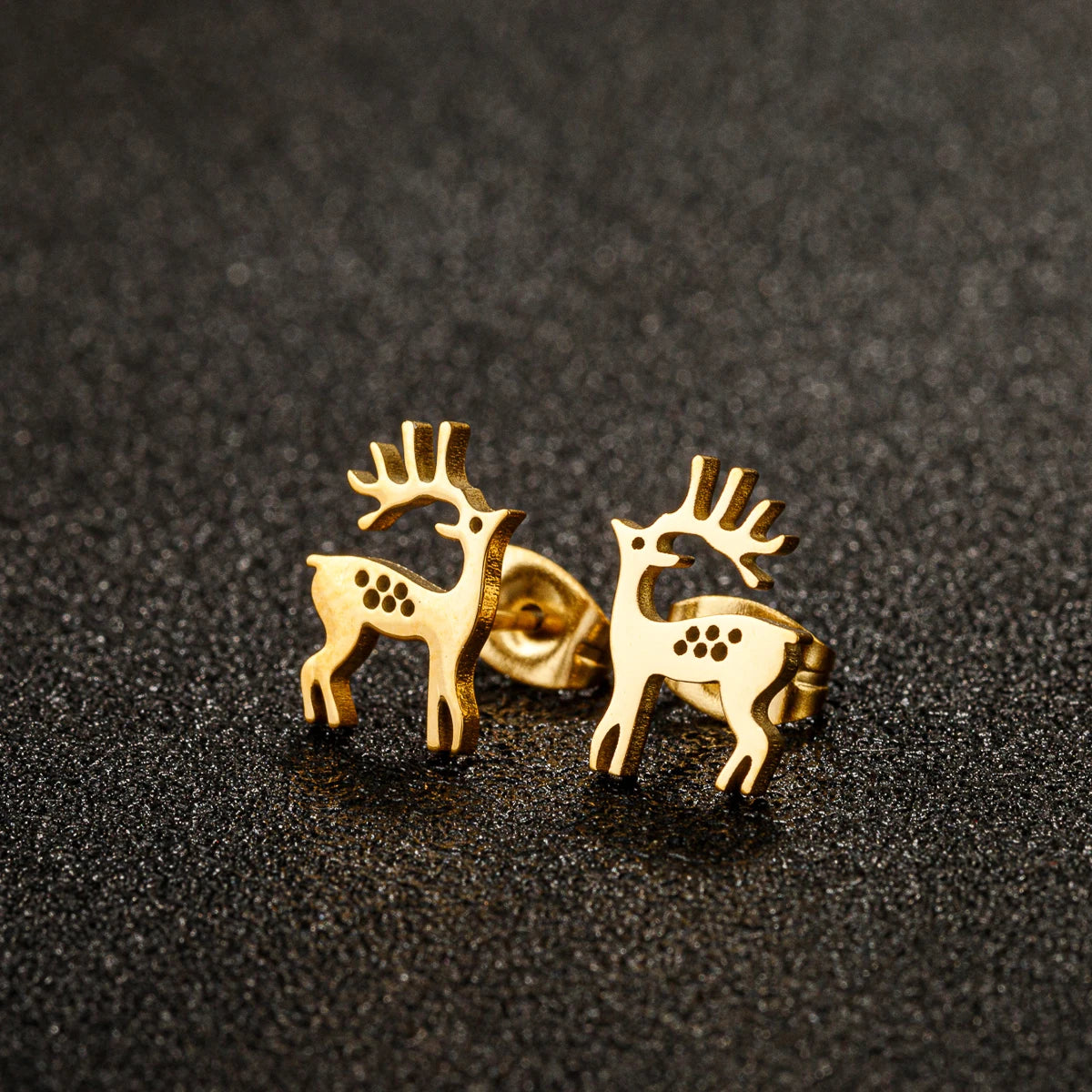 Shuangshuo 1 Paar Ohrstecker mit Schleife, Weihnachtsbaum, Elch, Jingle Bell, für Damen, Edelstahl, Ohrringe, Schmuck, 2025, Weihnachtsgeschenk