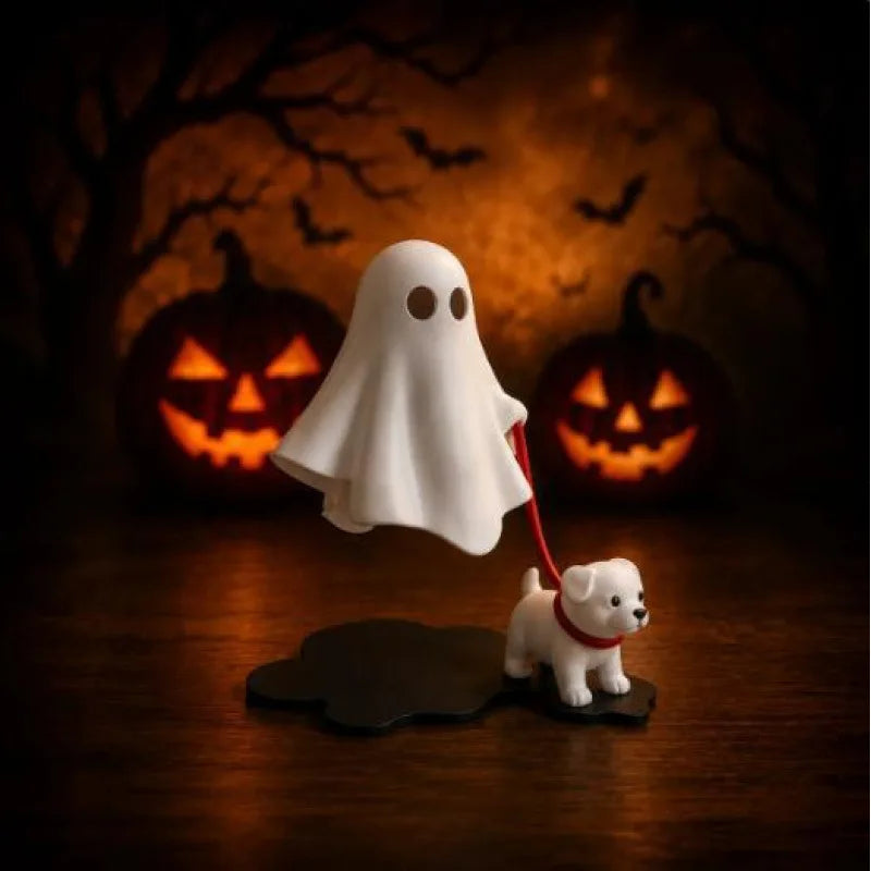 Halloween-Dekofigur mit Geist und Hund