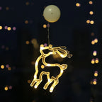 Weihnachten LED Licht Schneeflocke Santa Hängen Batteriebetriebene Fenster Ornamente Dekoration für Home Weihnachten Navidad Neue Jahr Dekor