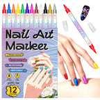 Flysea 3D Nail Art Pens – Doppelkopf, Acryl, schnelltrocknend, 12 oder 24 Farben