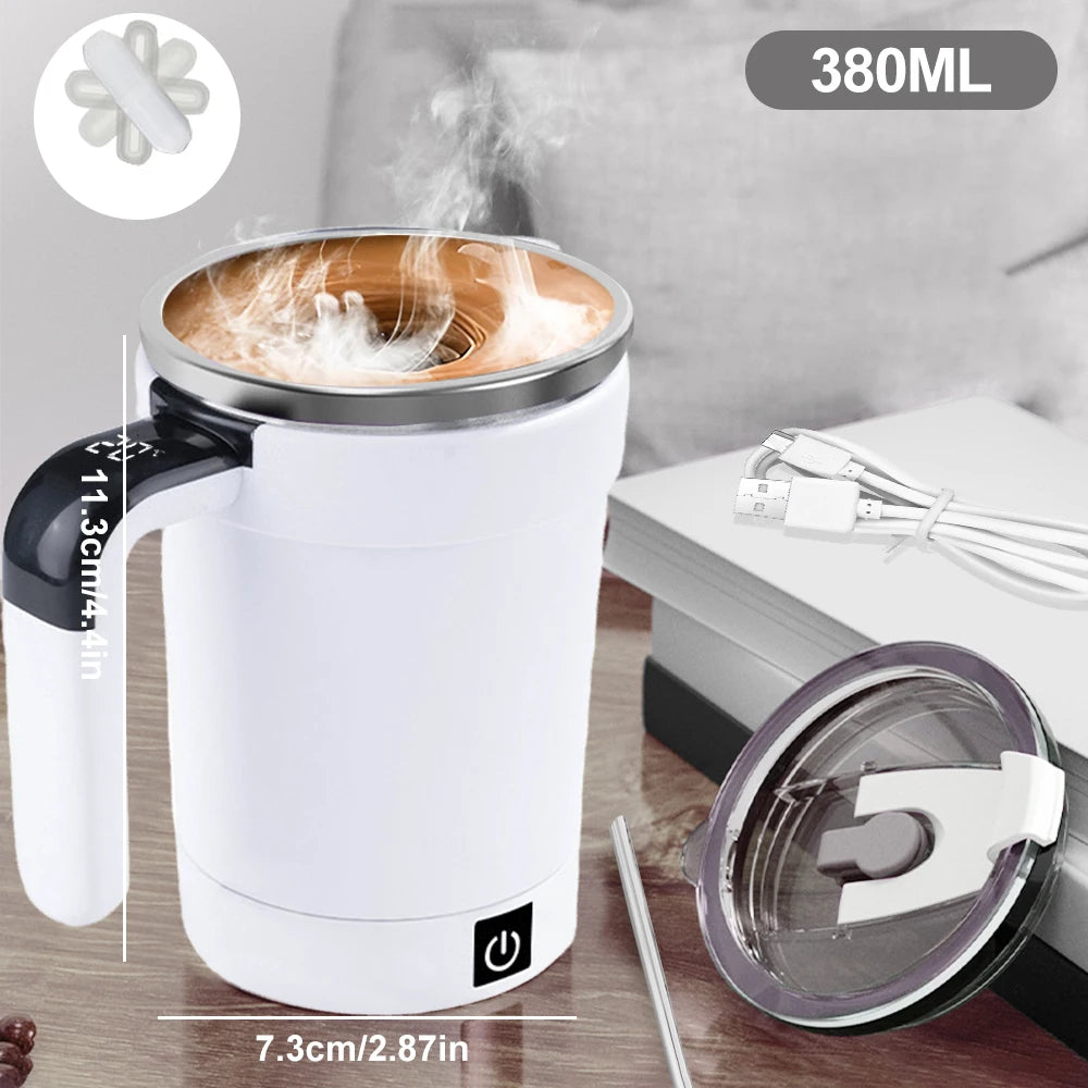 380ML Automatische Rühren Tasse Wiederaufladbare Elektrische Selbst Mischen Kaffee Becher Tragbare Tee Milch Trinkbecher Rotierenden Magnetische Werkzeuge