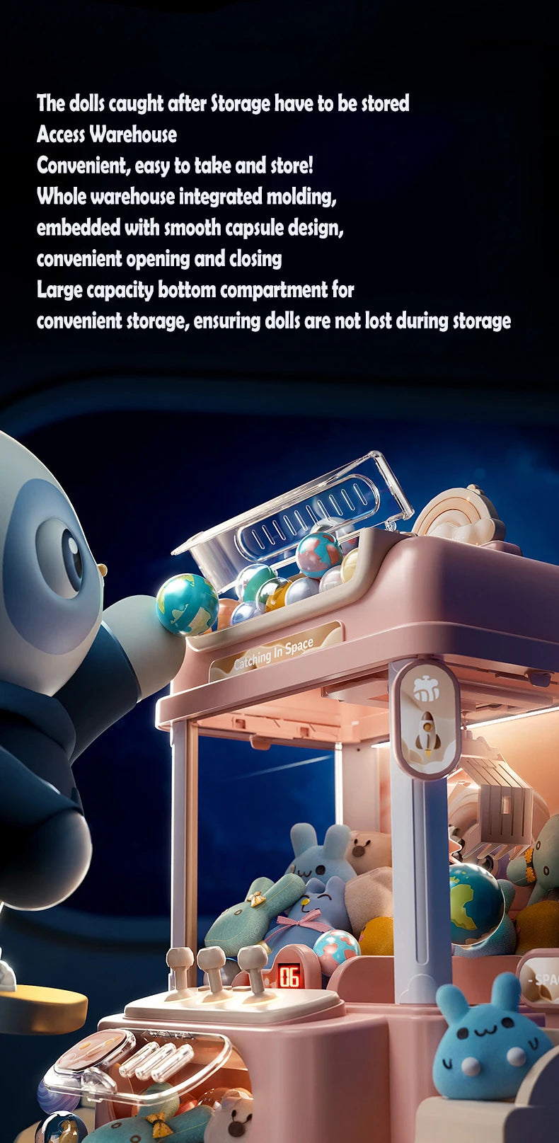 Große Größe DIY Puppe Maschine Kinder Münze Betrieben Spielen Spiel Mini Klaue Fangen Spielzeug Kran Maschinen Musik Puppe Kinder Weihnachten Geschenke Spielzeug