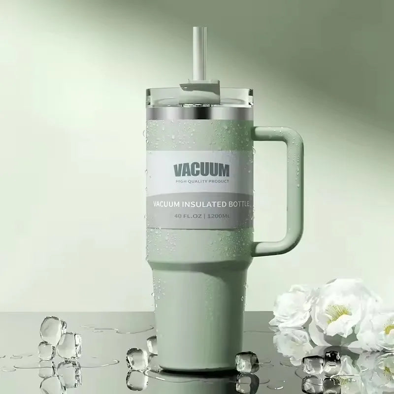 40-Unzen-Autobecher, isolierter Strohbecher aus Edelstahl 304, Eisbecher, Auto-Wasserbecher