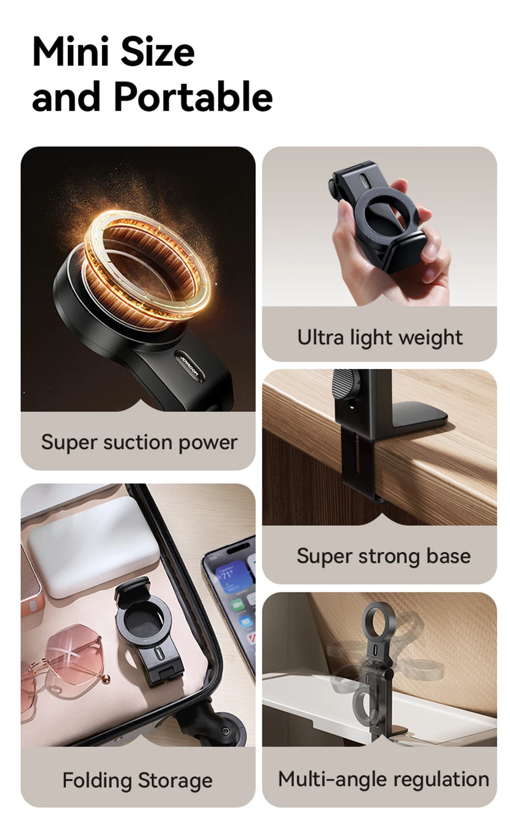 Joyroom Magnetischer Reise-Telefonhalter, Flugzeug-Telefonhalterung, Freisprecheinrichtung, flexible Rotation, Flugzeug-Telefonhalterung für iPhone