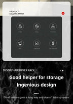 Haartrockner-Halter, kein Halt erforderlich, verstellbare Wandaufhängung, frei von Händen, kein Stanzen von Löchern erforderlich, universelles Luftkanal-Aufbewahrungsregal