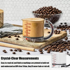 4-IN-1-Messbecher, verstellbarer multifunktionaler Messbecher mit Schaber-Stil, Dichtungsbasis, Küchenwürfelbecher, Werkzeuge zum Kochen