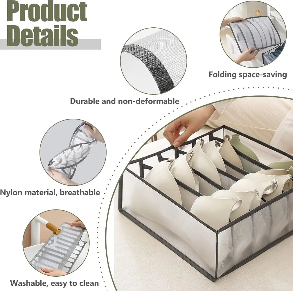 Organisateur de vêtements, boîte de rangement pour jeans, pantalons, armoire, tiroir, organisateur pour sous-vêtements, soutien-gorge, cravates, t-shirts, chaussettes