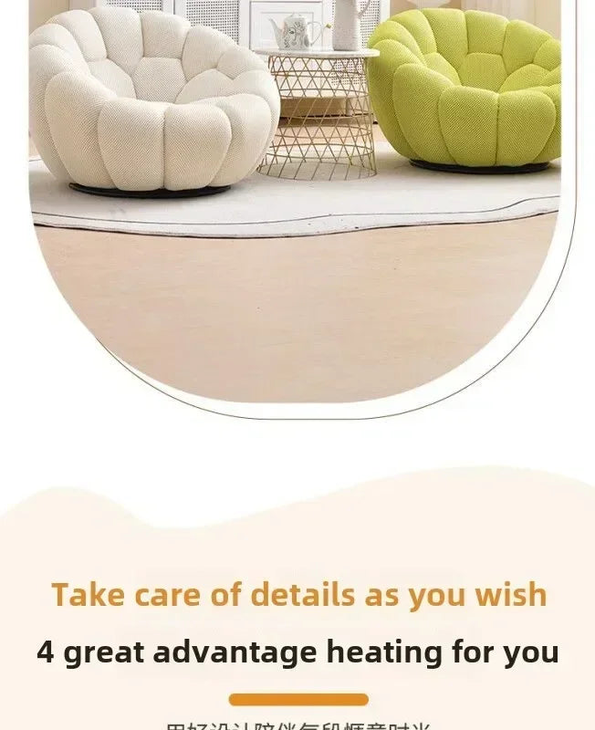 Einzelsitz-Kürbis-Lazy-Sofa kann zurücklehnen werden. Designer Rochburg-Fußballsofa für Balkon, Schlafzimmer, bequeme Lounge-Couch