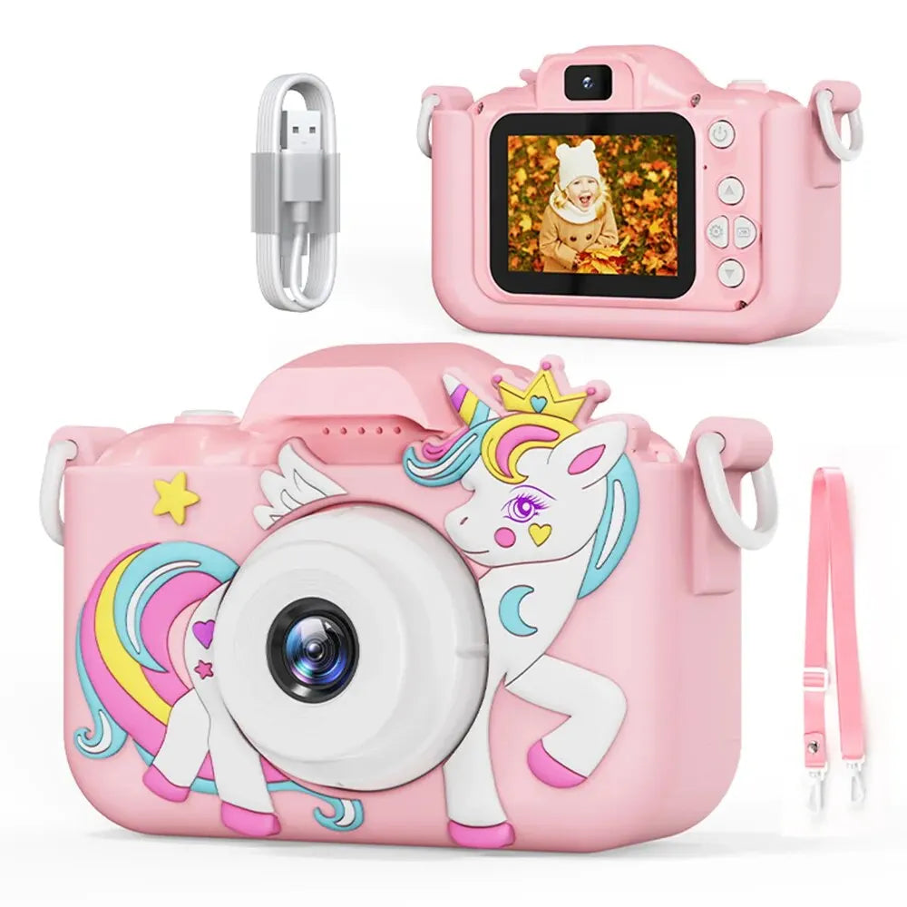 Digital Kids Cameras Toys Mini Children Camera 1080P HD, 8x Zoom Dual Camera