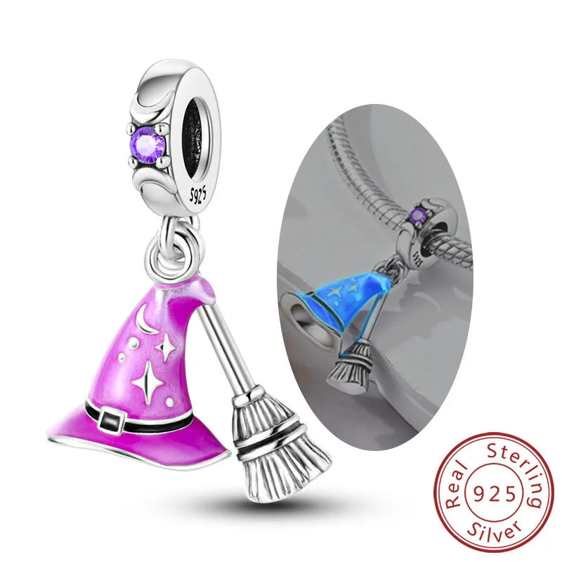 Rosa Charms Original 925 Sterling Silber Herz Schleife Parfüm Flasche Charms Perlen Anhänger Fit Armband DIY Frauen Schmuck Machen