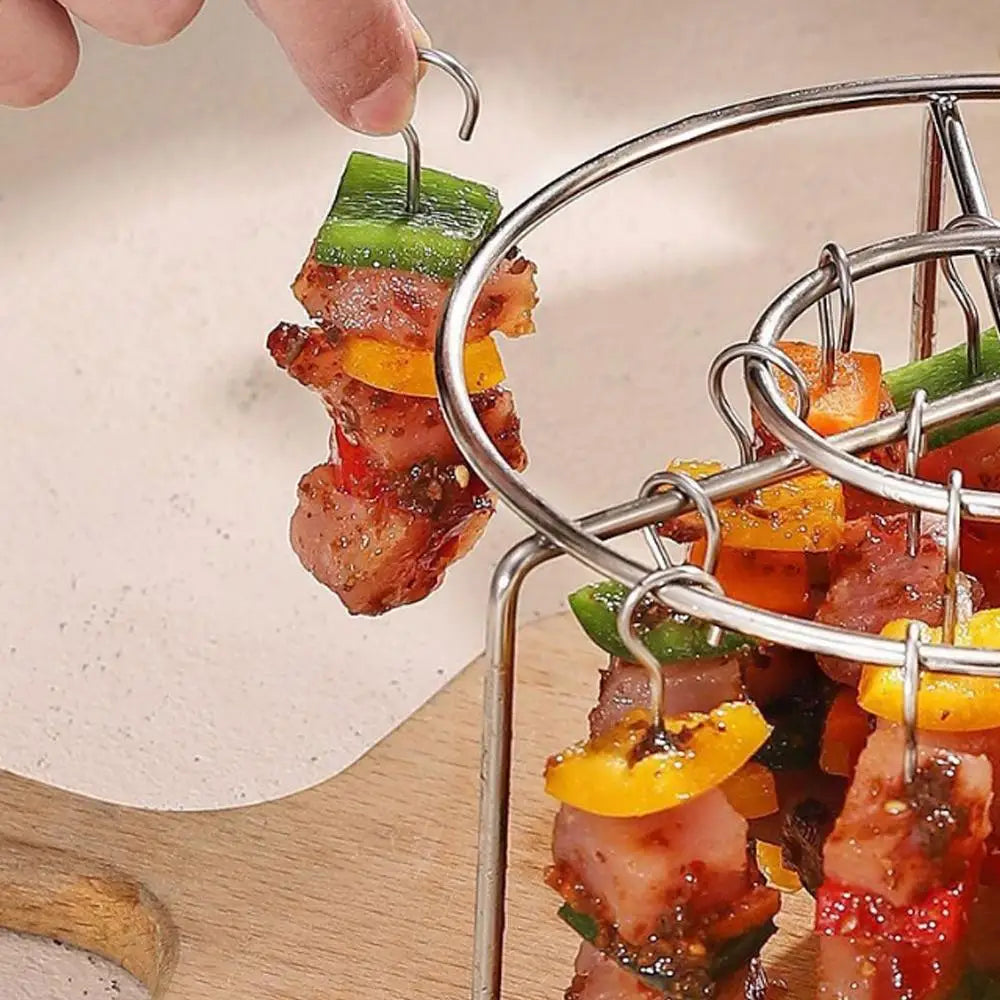 Edelstahl-Spießhalter für Air Fryer & BBQ – Vertikales Kebab-Rack, 13 oder 25 Spieße
