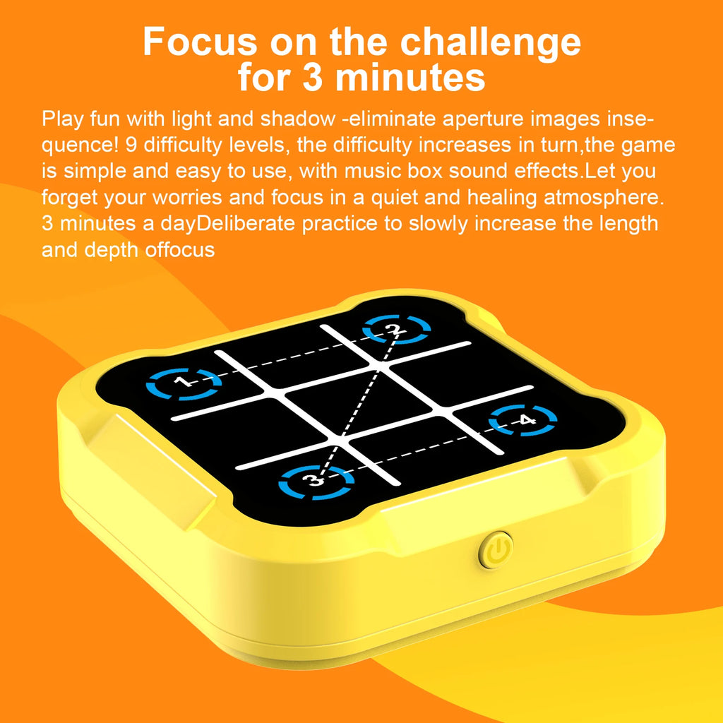 Tragbare Tic Tac Toe-Spielekonsole – tragbares elektronisches Puzzle für alle Altersgruppen, Reisespielzeug mit Memory-Training und Montessori-Geschenken