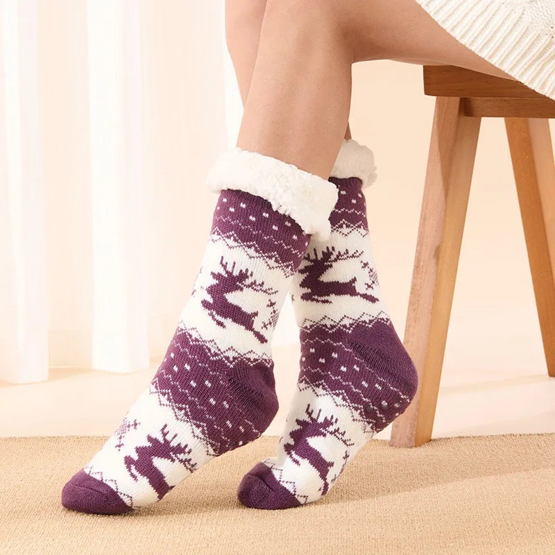 Weihnachten Elch Bodensocken Weihnachten Winter Fleece Schlafteppich Socken Frohe Weihnachten Geschenk Feliz Navidad Frohes Neues Jahr 2026