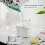 Boîte de rangement hermétique de 2 300 ml pour lessive en poudre, avec couvercle, pour céréales et eau de Javel, avec étiquettes