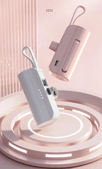 5000 mAh Kapsel Mini Power Bank für iPhone 14 Samsung Huawei Xiaomi Tragbares Ladegerät Powerbank mit Telefonhalter Ersatzakku