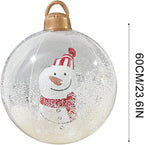 60 cm transparenter riesiger aufblasbarer Weihnachtskugel mit Lichtern, Weihnachtsschmuck, Weihnachts-PVC, aufblasbarer dekorierter Ball