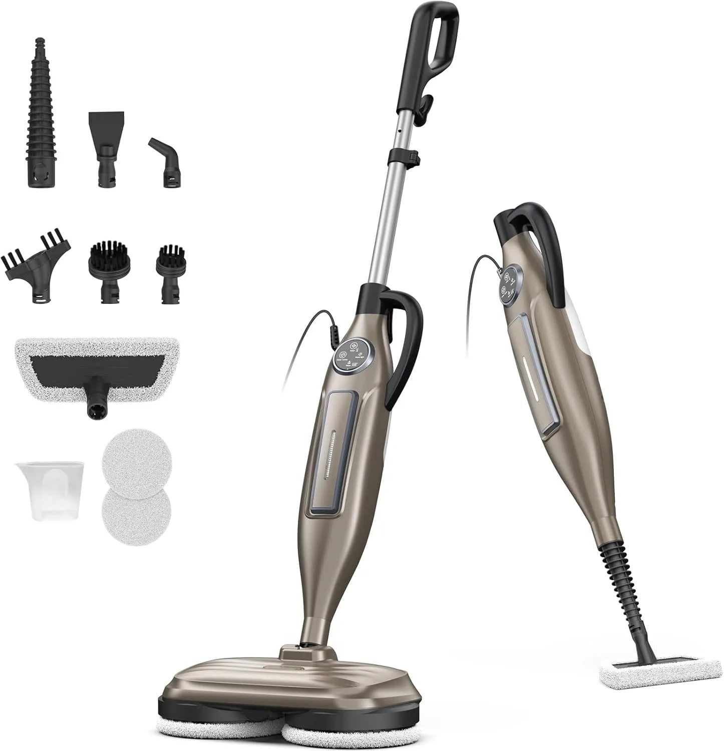 Dampfreiniger mit drehbarem Wischpad, 10-in-1, leichter Spin-Mop, 1300 W, leistungsstarker Bodendampfer für Zuhause, Hartholz, Laminat, VM6