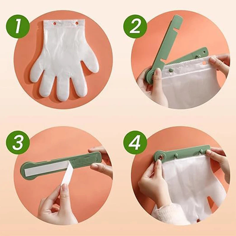 Untior Einweghandschuh-Spender – Wandmontage, 100–300 Stück, Weiß/Grün/Rosa, Küche & Haushalt