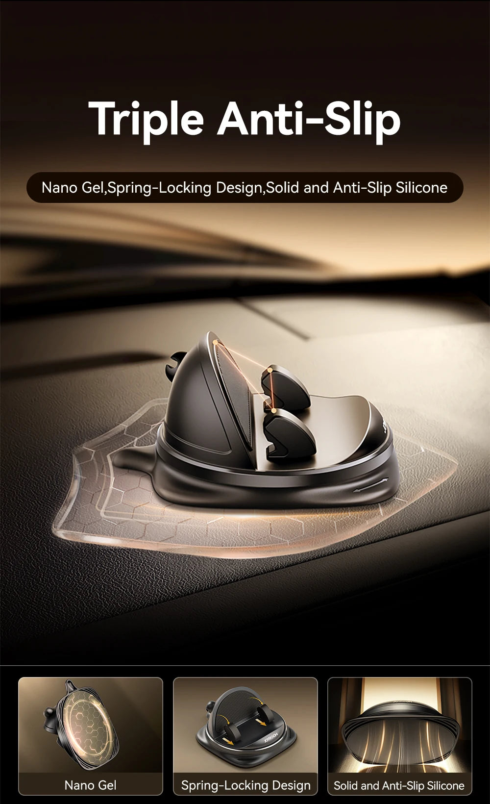 Joyroom Universal Autotelefon halter 360 ° Drehung Silikon Armaturen brett Telefon halterung Einhand bedienung Telefon halter für den Auto gebrauch