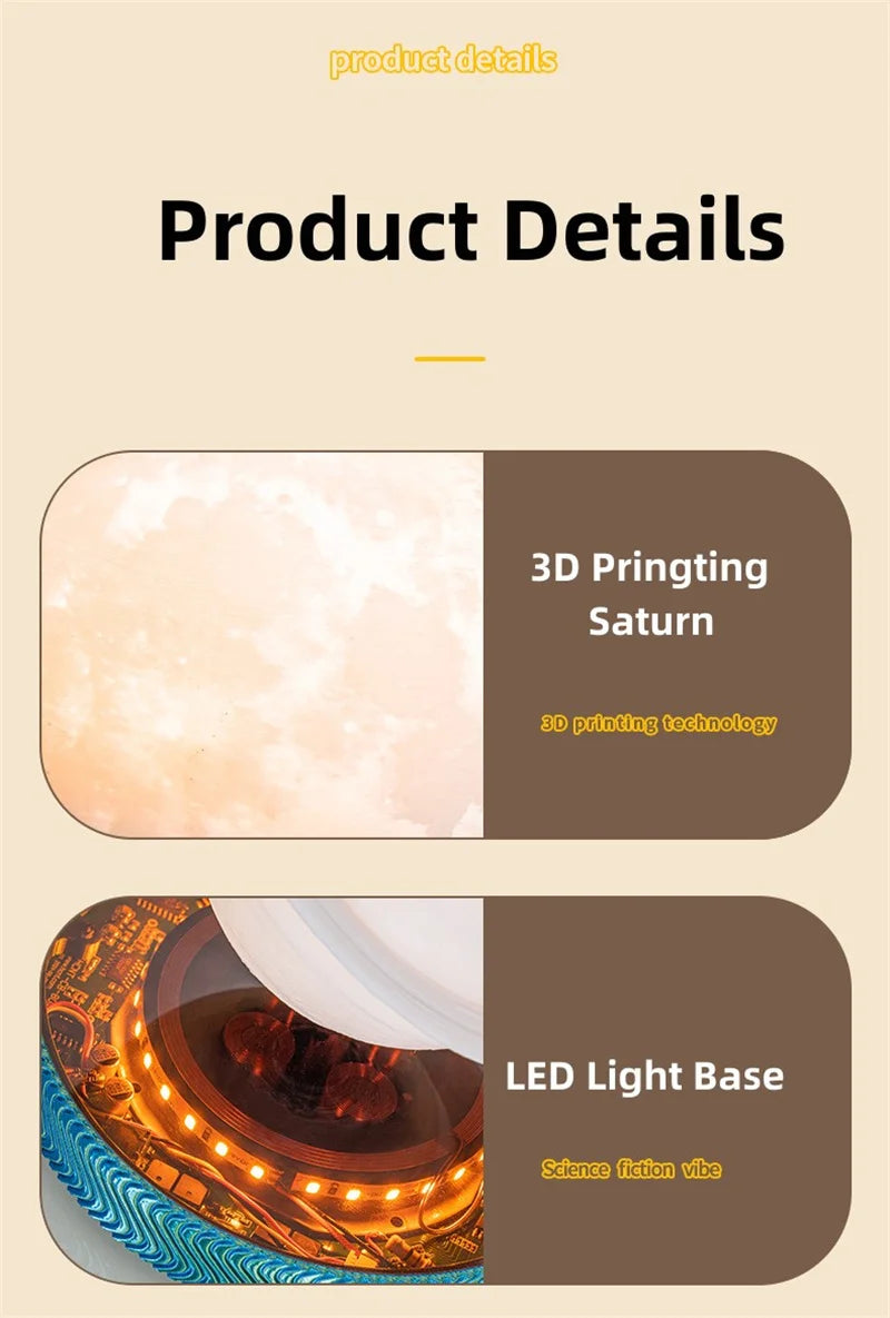 Magnetische schwebende Glühbirne, Saturn-Mondlampe, schwebende rotierende Tischlampe, kreative Büro- und Heimdekoration, einzigartige Geschenke