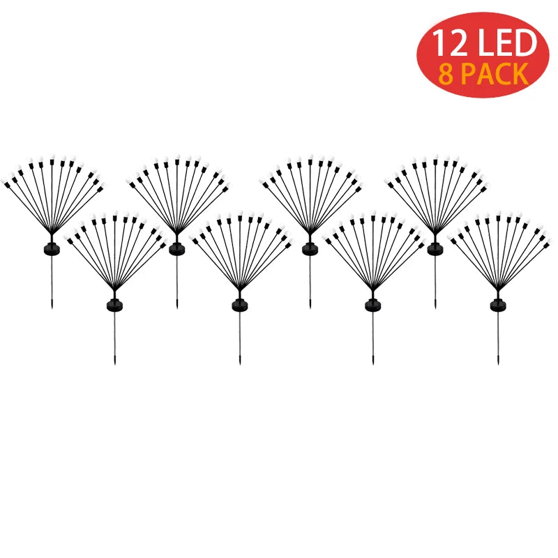 12LED Solar Glühwürmchen Lichter Solar Garten Feuerwerk Licht Im Freien Wasserdichte Wiegenden Licht für Hof Terrasse Pathway Dekoration